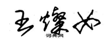 朱錫榮王燦女草書個性簽名怎么寫