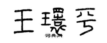 曾慶福王環平篆書個性簽名怎么寫