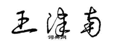 曾慶福王津南草書個性簽名怎么寫