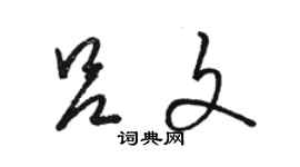 駱恆光呂文草書個性簽名怎么寫