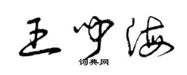 曾慶福王聞海草書個性簽名怎么寫