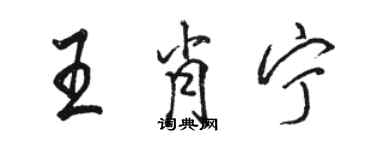 駱恆光王肖寧行書個性簽名怎么寫