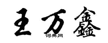 胡問遂王萬鑫行書個性簽名怎么寫