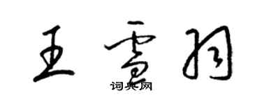 梁錦英王雪羽草書個性簽名怎么寫