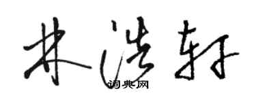 駱恆光林浩軒草書個性簽名怎么寫