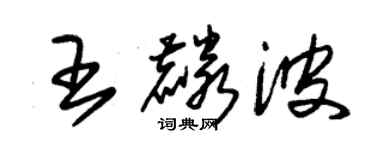 朱錫榮王麟波草書個性簽名怎么寫