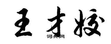 胡問遂王才姣行書個性簽名怎么寫