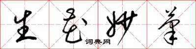 梁錦英生花妙筆草書怎么寫