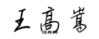 王正良王高嵩行書個性簽名怎么寫