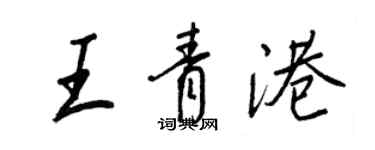 王正良王青港行書個性簽名怎么寫