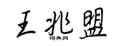 王正良王兆盟行書個性簽名怎么寫