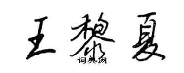 王正良王黎夏行書個性簽名怎么寫