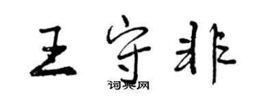 曾慶福王守非行書個性簽名怎么寫