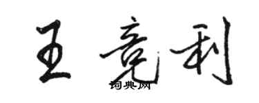 駱恆光王競利行書個性簽名怎么寫