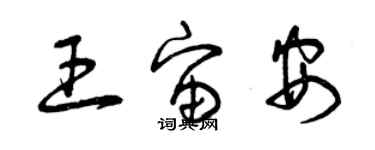 曾慶福王宙安草書個性簽名怎么寫