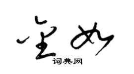 梁錦英金如草書個性簽名怎么寫