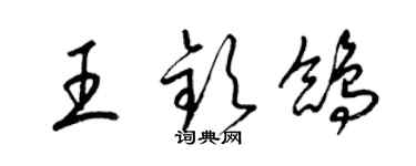 梁錦英王欽鴿草書個性簽名怎么寫