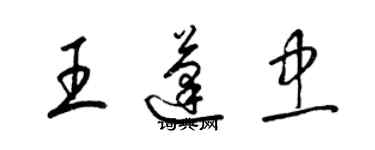 梁錦英王蓬忠草書個性簽名怎么寫