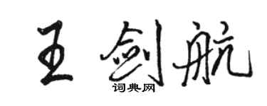 駱恆光王劍航行書個性簽名怎么寫