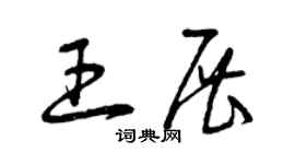 曾慶福王展草書個性簽名怎么寫