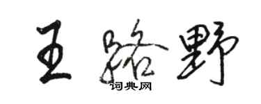 駱恆光王路野行書個性簽名怎么寫