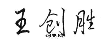 駱恆光王創勝行書個性簽名怎么寫