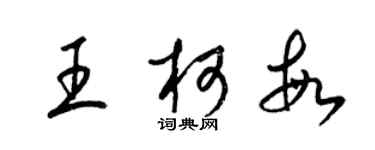 梁錦英王柯敏草書個性簽名怎么寫