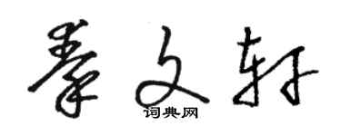 駱恆光秦文軒草書個性簽名怎么寫