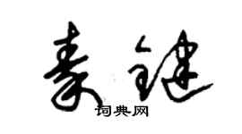 朱錫榮秦鍵草書個性簽名怎么寫