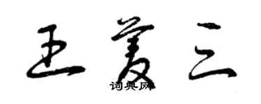 曾慶福王菱三草書個性簽名怎么寫