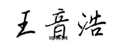 王正良王音浩行書個性簽名怎么寫