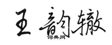 駱恆光王韻轍行書個性簽名怎么寫