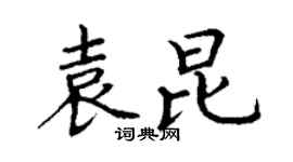 丁謙袁昆楷書個性簽名怎么寫