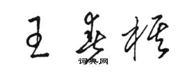 駱恆光王春棋草書個性簽名怎么寫