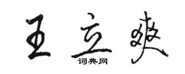 駱恆光王立爽行書個性簽名怎么寫