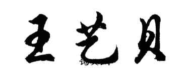 胡問遂王藝貝行書個性簽名怎么寫