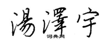 王正良湯澤宇行書個性簽名怎么寫