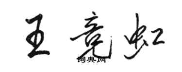 駱恆光王競虹行書個性簽名怎么寫