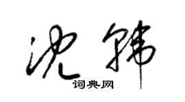 梁錦英沈韓草書個性簽名怎么寫