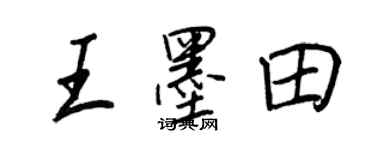 王正良王墨田行書個性簽名怎么寫