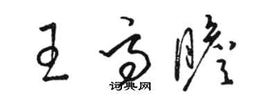 駱恆光王高瞻草書個性簽名怎么寫