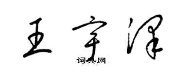 梁錦英王宇澤草書個性簽名怎么寫