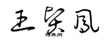 曾慶福王賢鳳草書個性簽名怎么寫