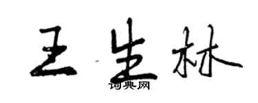 曾慶福王生林行書個性簽名怎么寫