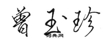 駱恆光曾玉珍行書個性簽名怎么寫