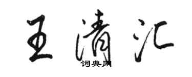 駱恆光王清匯行書個性簽名怎么寫