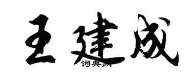 胡問遂王建成行書個性簽名怎么寫