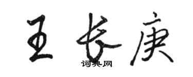 駱恆光王長庚行書個性簽名怎么寫