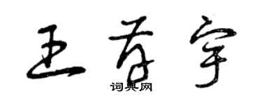 曾慶福王存宇草書個性簽名怎么寫