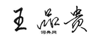 駱恆光王品貴行書個性簽名怎么寫